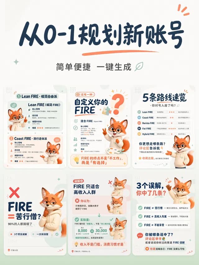 账号连续选题图文系列模板效果参考